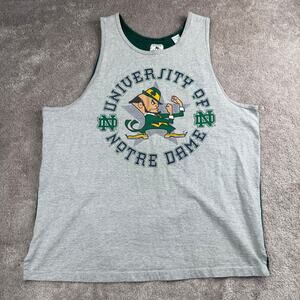 University Of Notre Dame Tank Top Size XL Gray Green College Collegiate Indiana